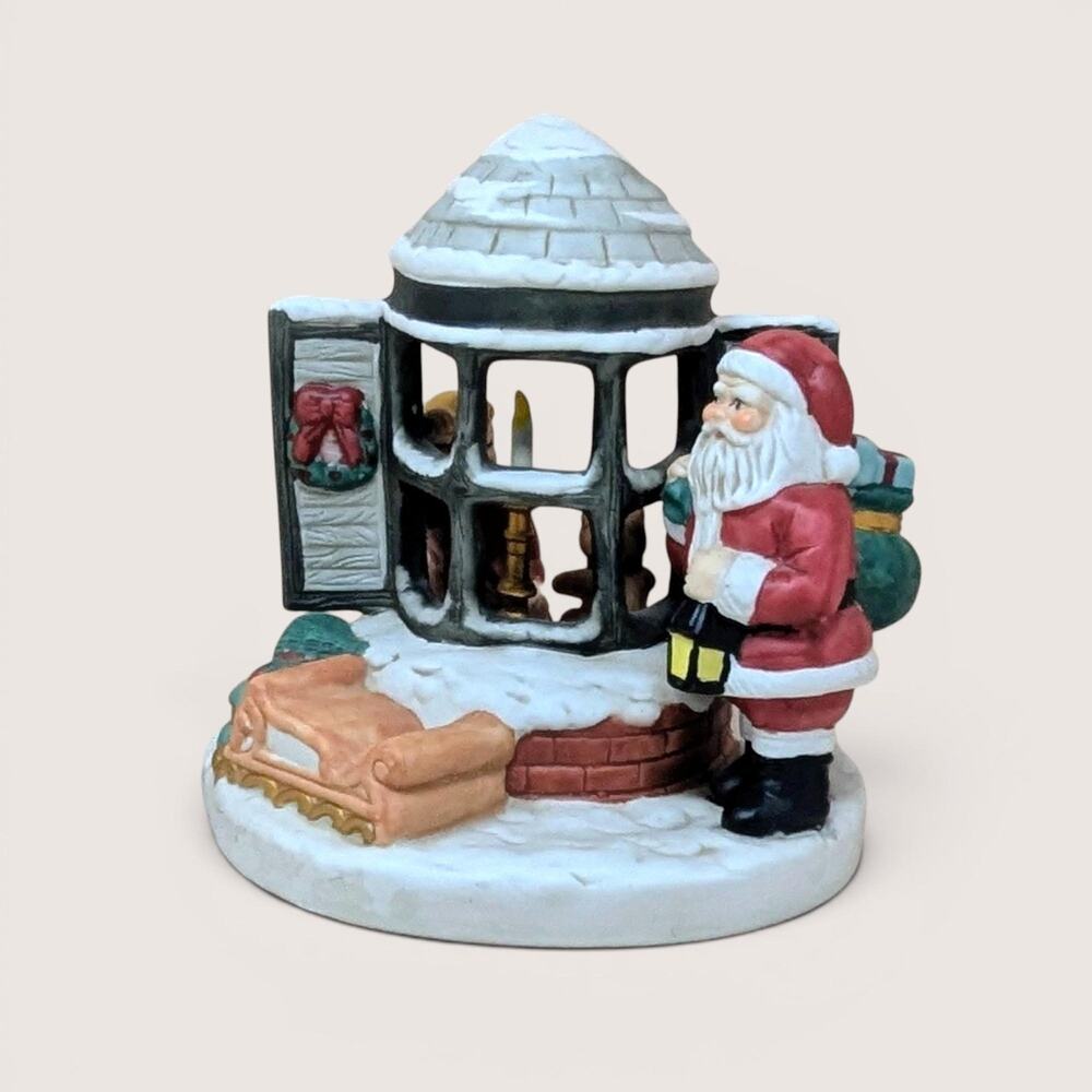 Vintage Midwest of Cannon Falls Santa at Window Music Box Christmas Figurine